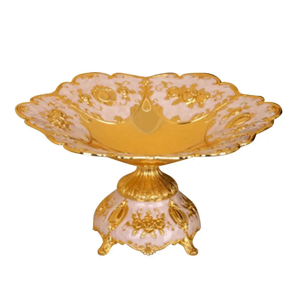European Style High Grade Alloy Snack Organizer Dish Metal Plate For Melon Fruit Snack Storage Plate
