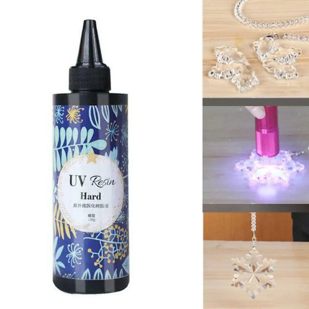 

Hard UV Resin Glue Crystal Clear Ultraviolet Curing Making Activated Epoxy Tools Jewelry Sunlight DIY Resin Glue Cure UV So J9X6