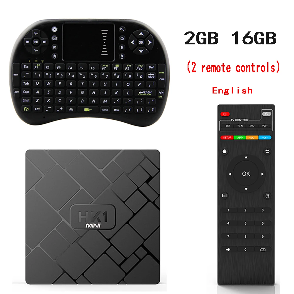 HK1 Мини ТВ приставка Android 8,1 RK3229 2GB 16GB wifi 2,4G 4K 3D HK1 мини Google Netflix Летающая мышь с клавиатурой - Цвет: with i8 keyboard