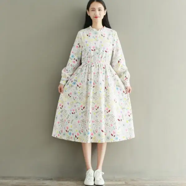 Mori Girl женский халат гофрированный вельветовый Vestidos De Festa с длинным рукавом