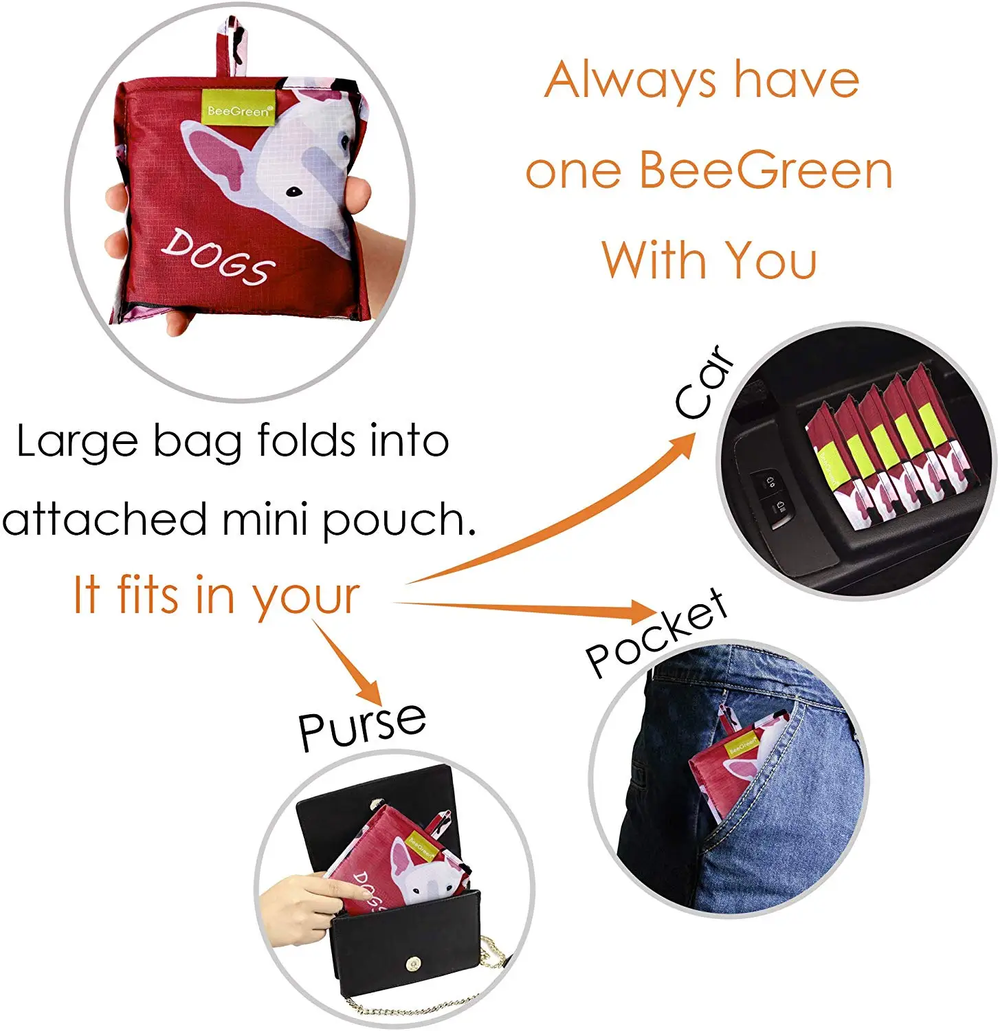 Shopping bag foldable grocery handbag