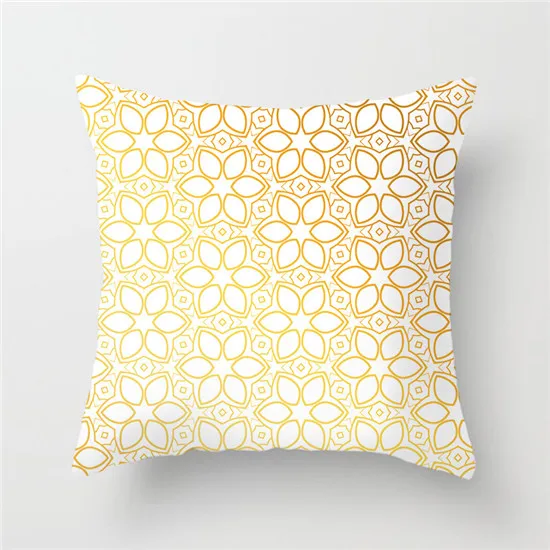 Fuwatacchi золото с геометрическим узором Чехлы для подушек лист точка волна наволочки для дома диван стул украшение автомобиля наволочки с принтами цветов - Цвет: PC04041
