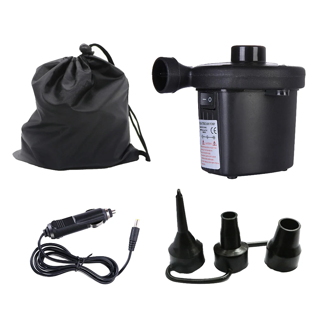 Air Pump for Inflatables 12V DC Electric Portable Pump Air Mattress Raft Bed Boat Pool Toy Inflate Deflate Pump