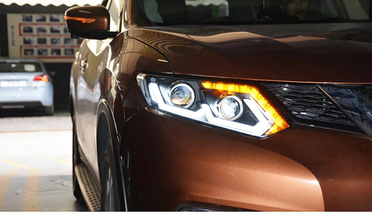 Тюнинг автомобилей фары для Nissan X-Trail Xtrail светодиодные фары DRL ходовые огни биксеноновые фары Противотуманные фары с ангельскими глазками