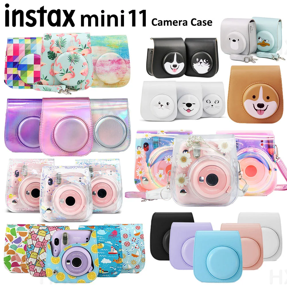 Чехол для камеры Fujifilm Instax Mini 11 из искусственной кожи мягкий с плечевым ремнем |