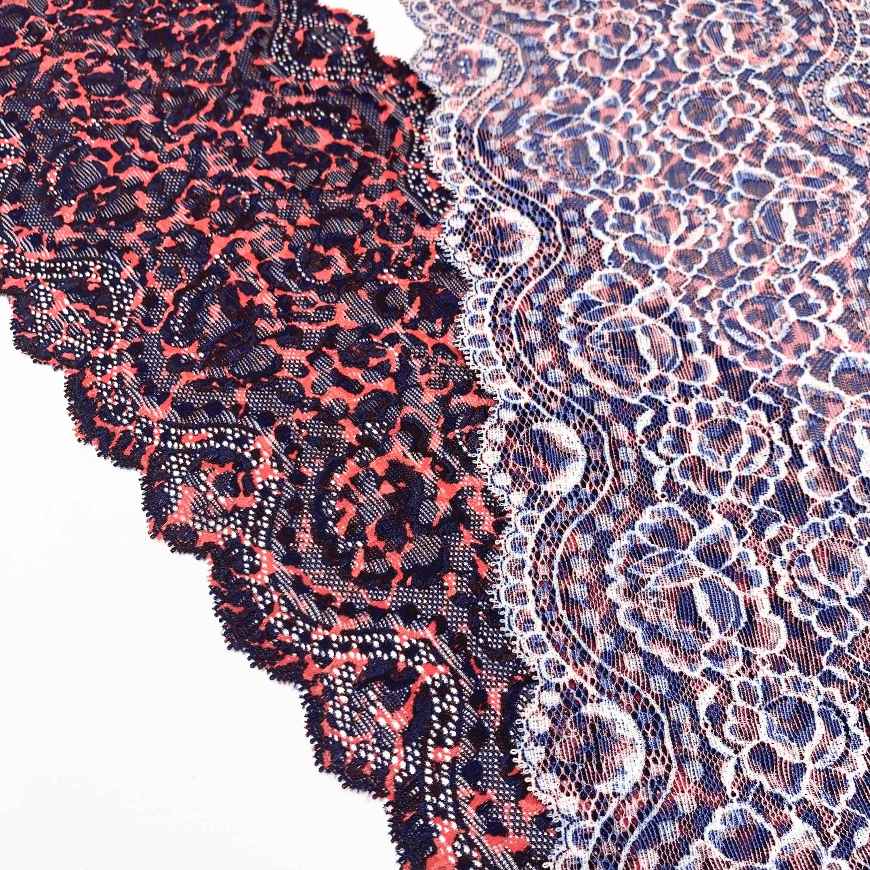3M/lot Width 6 5/8 17cm PinkLeopard Elastic Stretch Lace Trim For Clothing Accessories Dress Sewing Applique Costume Lace Fabric 4