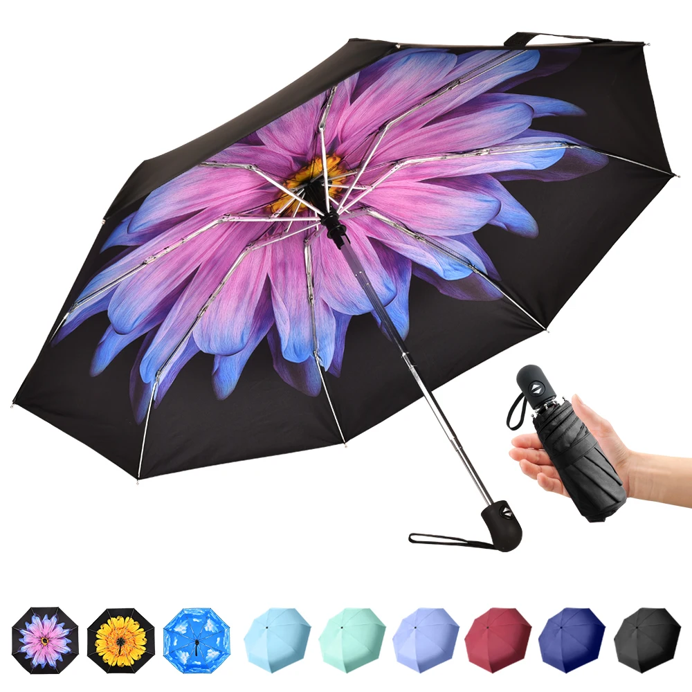 

Automatic Mini Umbrella Travel Portable Small Umbrella Auto Open Close Lightweight Sun & Rain Floding Compact Women Umbrella