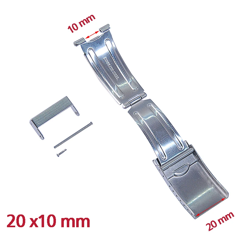 Premium Stainless Steel Buckle Safety Clasp Metal Band Strap Bracelet