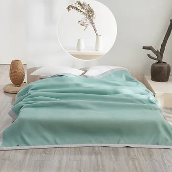 

Japanese style solid color honeycomb lattice towel blanket student blanket sofa cover blanket