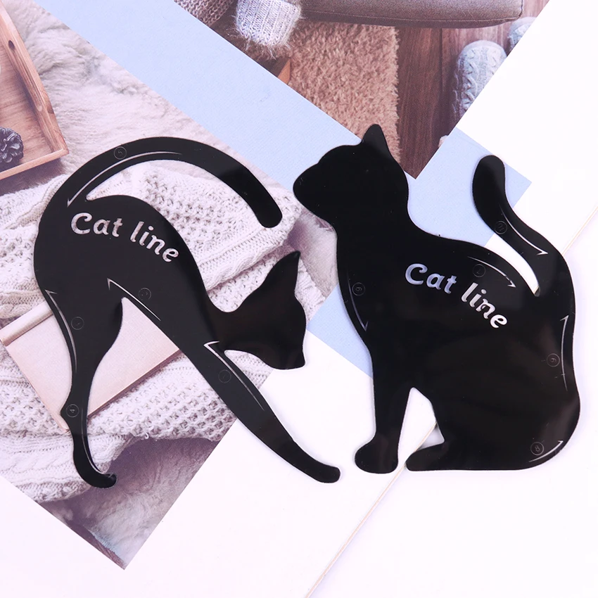 

Women Cat Line Pro Eye Makeup Tool Eyeliner Stencils Beauty Eyebrow Template Shaper Model women girl 2PCS/set