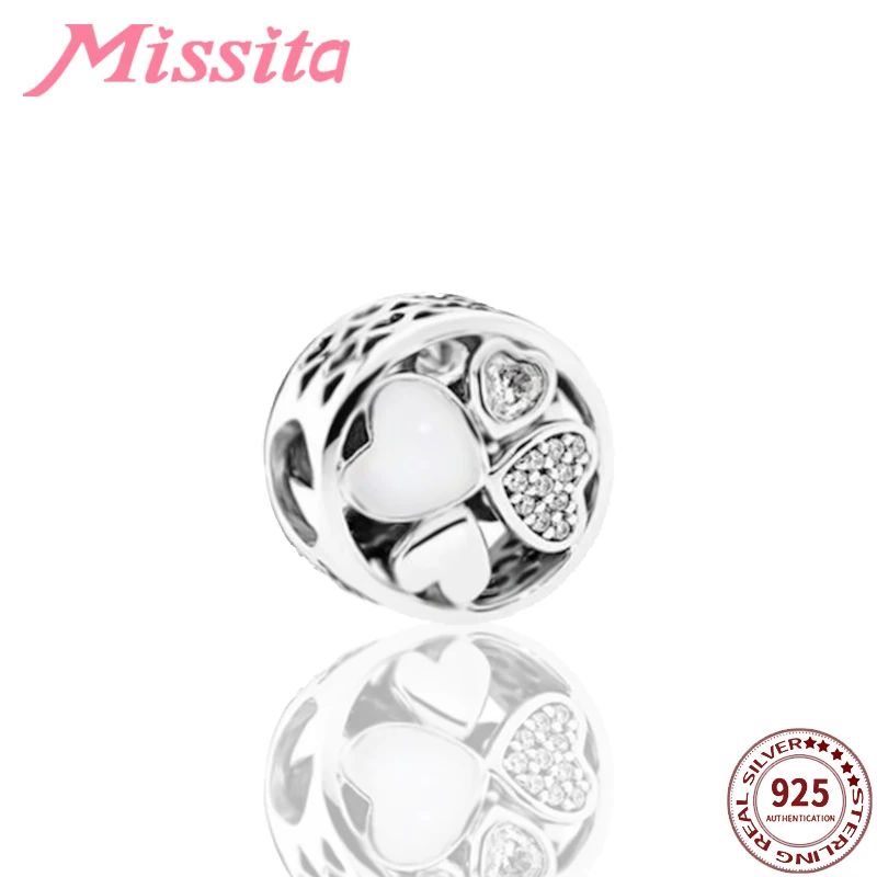 MISSITA новые модные бусины с клевером fit Pandora браслет Искрящиеся CZ DIY ювелирные изделия женские серебряные ювелирные изделия аксессуары