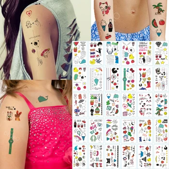 

30pcs Temporary Tatoo Cute Cartoon Kids Fake Tattoo Sticker Rabbit Duck Waterproof Flash Tatto Tatouage For Children Girl Boy