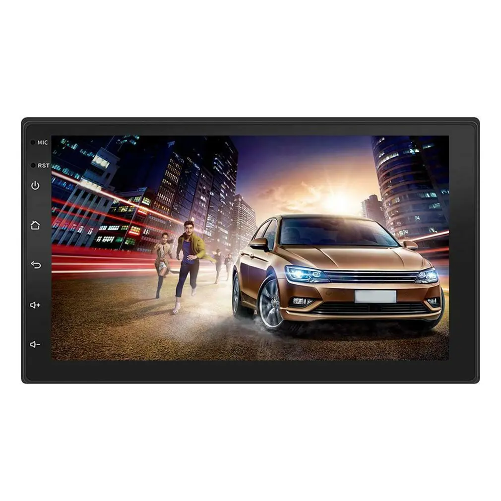 2Din 7 дюймов автомобиля Android 8,1 плеер 4 ядра 1+ 16G автомобильный стерео Gps, Wi-Fi, Беспроводной Mp5 плеер Fm Usb Aux