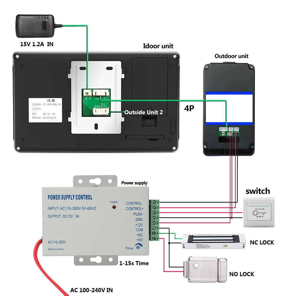 7 дюймов Wifi беспроводной отпечаток пальца RFID видео телефон двери дверной звонок Домофон Система с проводной AHD 1080P дверной контроль доступа Syste