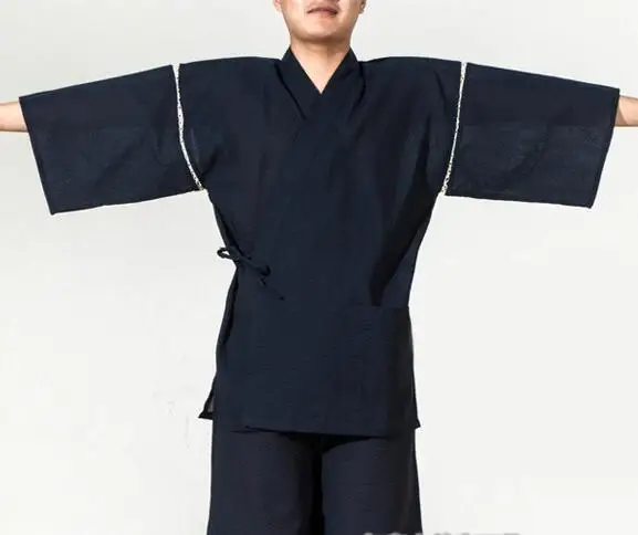 Японское кимоно yukata kimino haori кардиган мужской kimino халат для мужчин черный принт японский Топ haori японская одежда - Цвет: color3