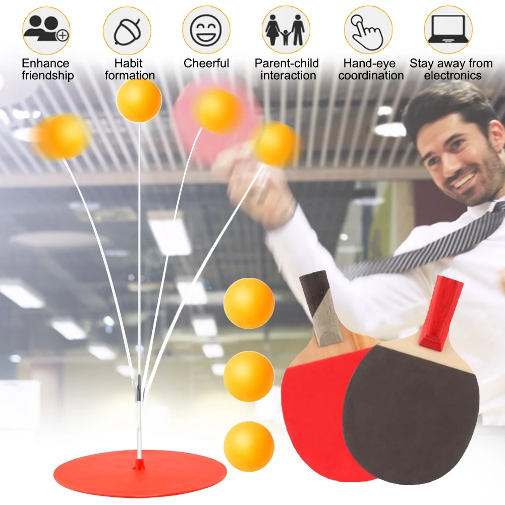 

Portable Ping Pong Training Tool Soft Shaft Practice Trainer Kid Adult Table Tennis Ball Practice Trainer Home Exercise