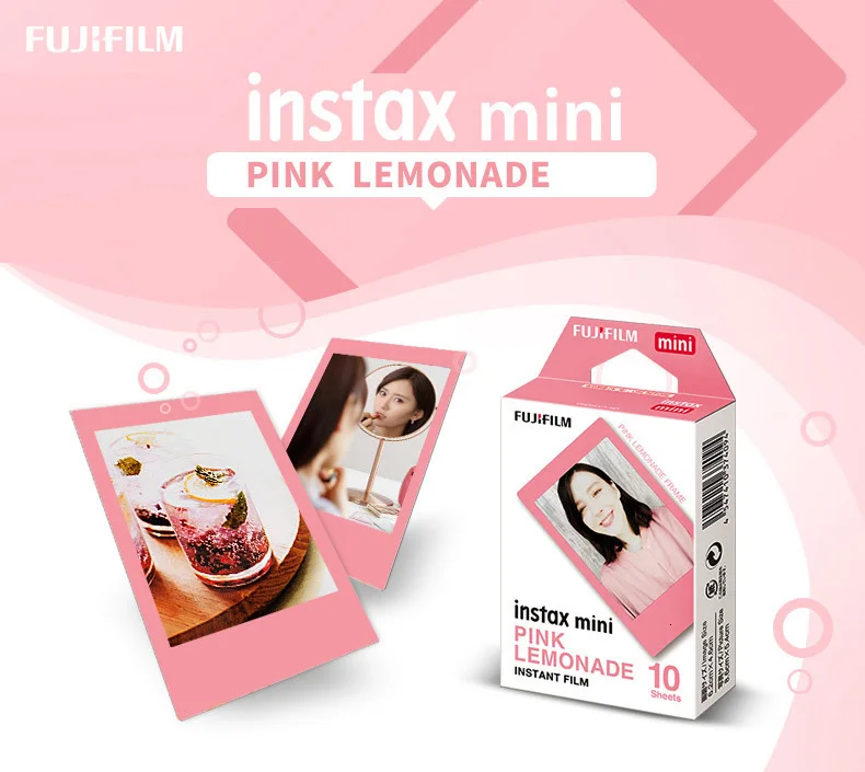 Fujifilm Instax Mini 8 пленка 10 листов Розовый Лимонад Fuji фотобумага для 70 50s 7s 90 25 Share SP-1 SP2 LOMO мгновенная камера