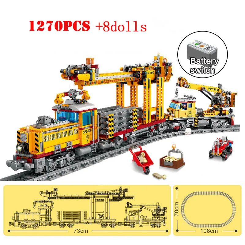 City High-Tech Train Harmony High-speed Rail Electric Motor Military Car Building Blocks RC Track Bricks Toy | Игрушки и хобби