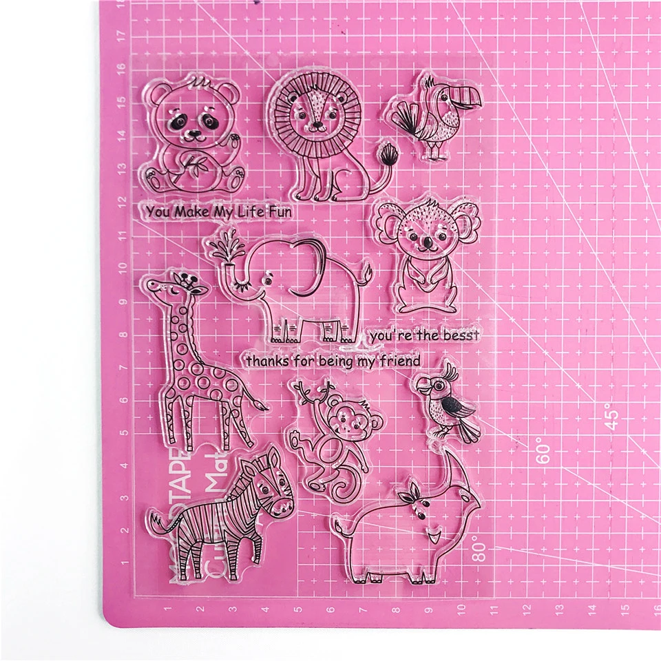 11*16 kreslený děťátko živočich průhledná silikon průhledný stamps/seal pro DIY scrapbooking/photo hudební album karta vytváření řemeslo guma známka