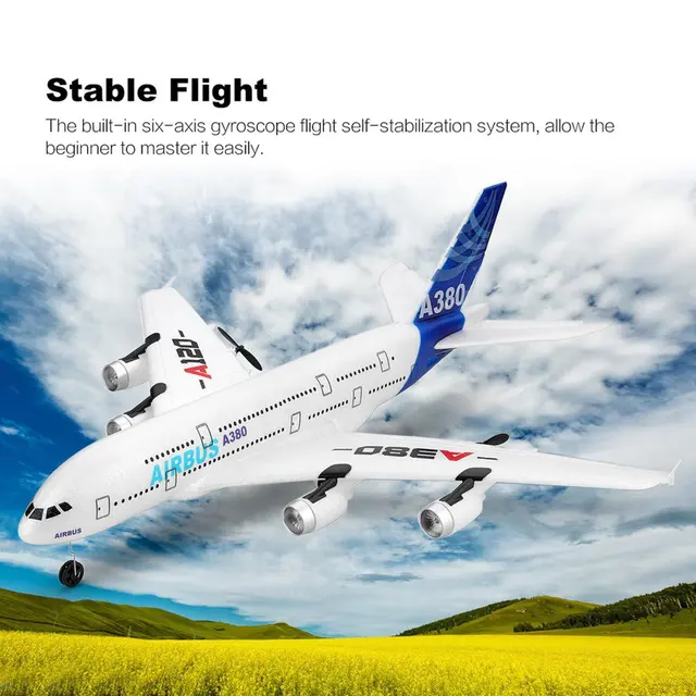 A120-A380 Airbus 2.4GHz 3CH RC Airplane Fixed Wing Drone Aeromodelling Remote Control Aircraft Six-axis Flight Toys 4