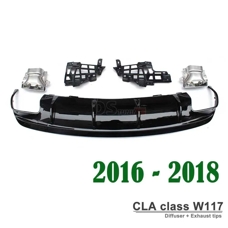 CLA45 стильные диффузоры с 4 выходными наконечниками, задние наконечники, сменные стильные детали для Mercedes w117 C117 X117 - Цвет: CLA 2016 to 2018