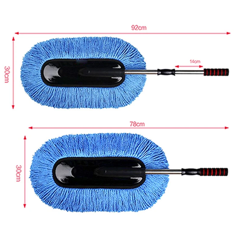 Microfiber Wax Retractable Car Window Glass Home Furniture Window Door Office Computer Keyboard Desk Dusting Cleaning Brush