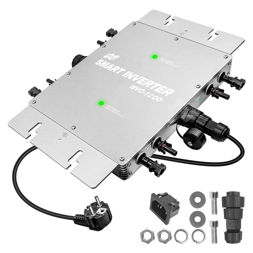 IP65 1200 Вт MPPT сетчатый Микро солнечный инвертор 22-50VDC до 80-280VAC 45 Гц ~ 64 для 4x400 панелей