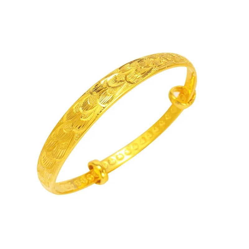 gold OMHXFC ES210 в европейском стиле модные ювелирные украшения для девушек и женщин для вечеринки, дня рождения свадебный подарок Винтаж двухтактный 24KT золотистый браслет - Цвет камня: gold
