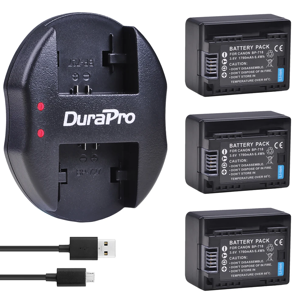 3X4500 мАч BP-745+ БП 745 BP745 Камера Батарея+ USB Зарядное устройство для Canon BP-709, BP-718, BP-727, фотокамера VIXIA HF M50, M51, M52, M560, R30, R32, R36