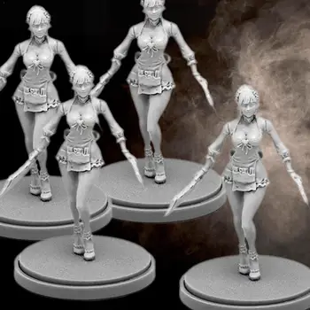 

35mm Resin Figure Kits Maid Beauty Model Self-assembled A-277 A9U4