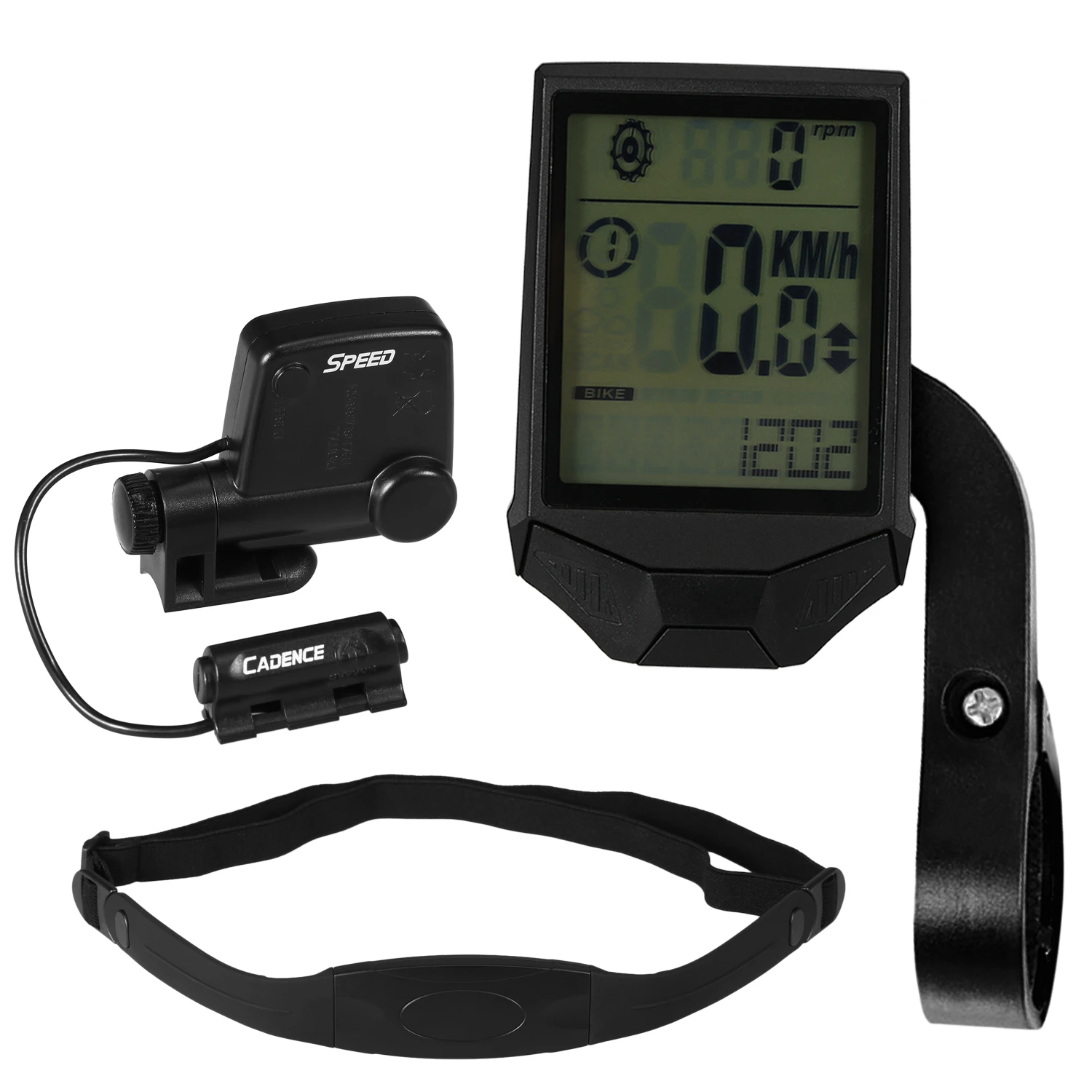 Multifunctional Wireless Bike Bicycle Cycling Computer w//Heart Rate Sensor