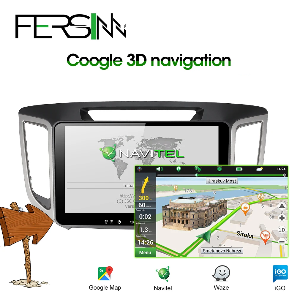 Best Fersinny CIX251060 2G android 9.0 car navigation dvd player 1024*600 For HYUNDAI IX25 CRETA  gps stereo car multimedia player 4