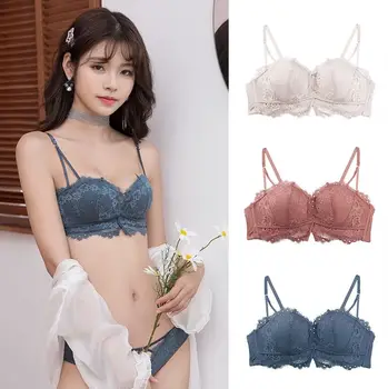 

17】2020New Arrival Women Push Up Wireless Lace Bra Top Women Plus Size Bralette Underwear High Quality Lingerie Full Cup Fashion