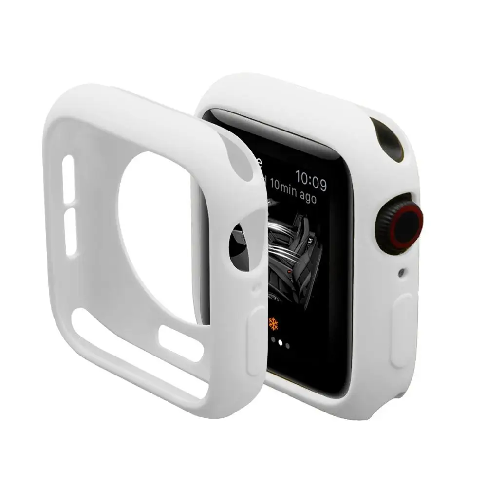 Ремешок для Apple Watch, 4 ремешка, 44 мм, 40 мм, 5, 3, iWatch, 42 мм, 38 мм, бампер, защита экрана, устойчивый к царапинам, противоударный чехол - Цвет ремешка: white