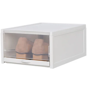 

New-1Pcs/Set Thickened Flip Shoes Transparent Drawer Case Plastic Shoe Boxes Stackable Box Storage Box Shoe Storage Organizer
