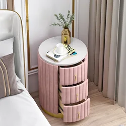 Mesita de noche moderna de lujo, mueble de almacenamiento con luz nórdica, estilo Ins, multifuncional, lateral, para dormitorio