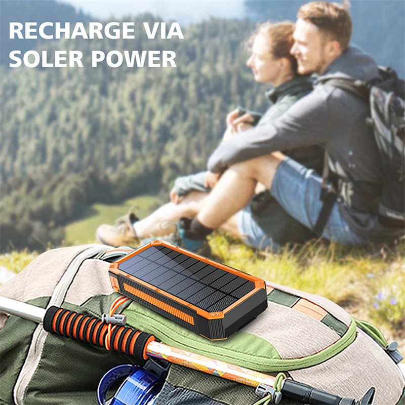 bank power 10W Fast Qi Wireless Charger Solar Power Bank 30000mAh for iPhone 12 Pro Samsung S20 Xiaomi Powerbank External Battery Poverbank usb power bank