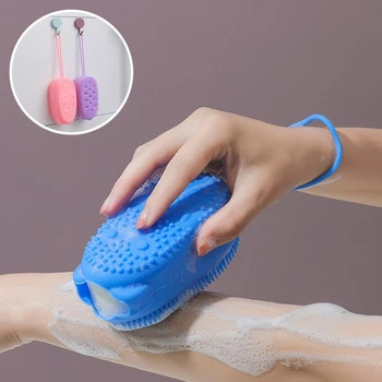 

Quick Foaming Bath Brush Bathroom Soft Silicone Rubbing Massage Bubble Bathing Brush Shower Cleaning Body Rub Massage Sponge U3