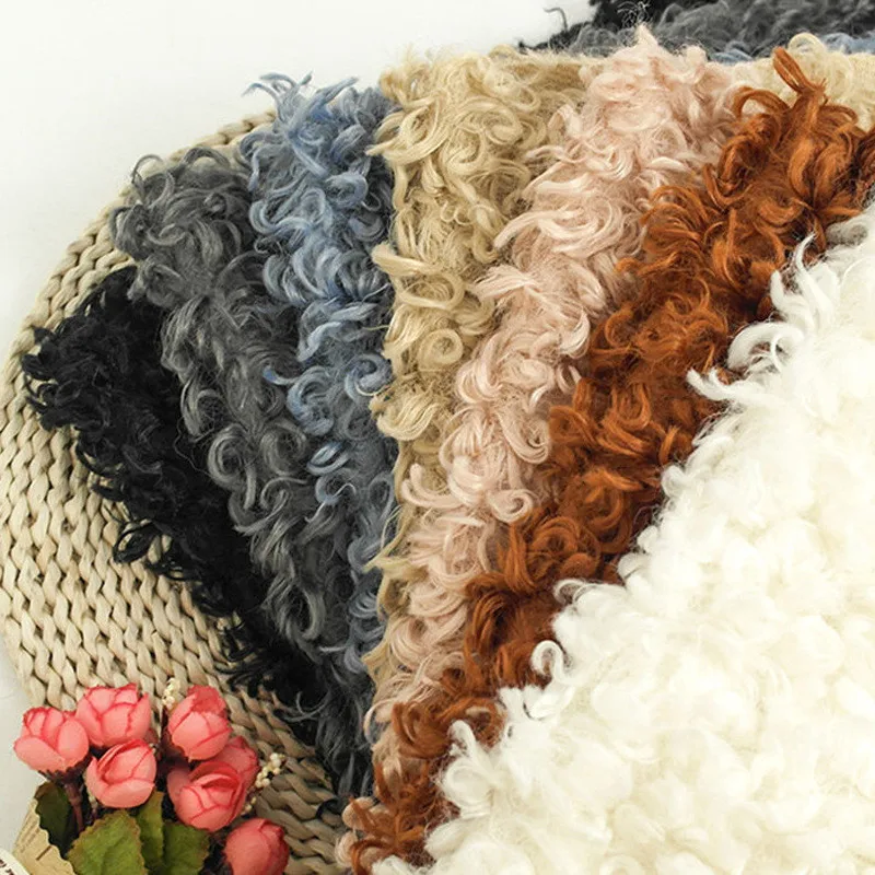 Аксессуары для фотографирования новорожденных 50 см x 80 см искусственное шерстяное одеяло с завитками фон для студийной фотосъемки