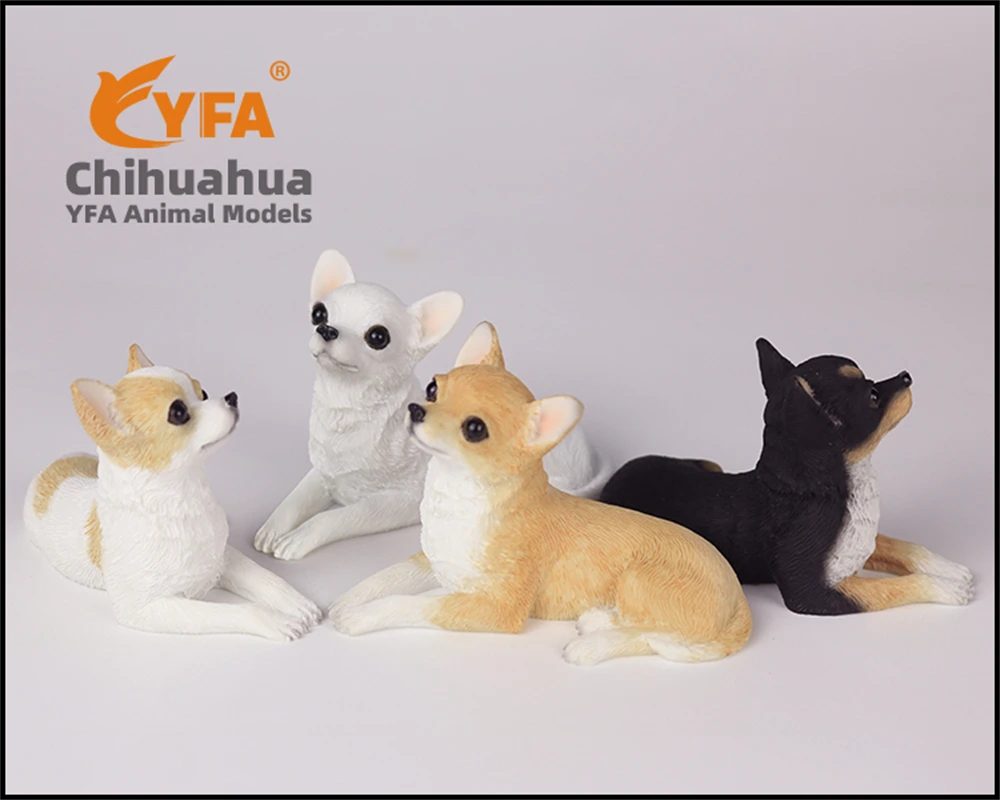 

JJM 2PCS Cute Mini Chihuahua Dog Pet Figure Car Decoration Collector Toy PVC Model Educational for Children Adults Kids Gift