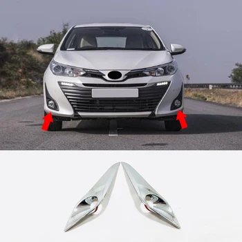 

For Toyota VIOS 2019 2020 ABS Chrome Car front fog lampshade cover frame Sticker Cover Trim car styling accessories 2pcs