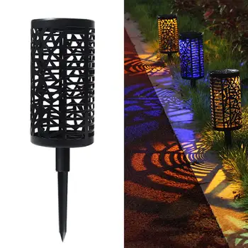 

Waterproof Solar LED RGB Colorful Lawn Lamp Hollow ABS Lampshade Manual Switch Aestheticism Garden Landscape Decorative Light
