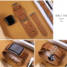 Модный ремешок для Apple Watch, манжета 42 мм, 38 мм, 40 мм, 44 мм, кожаный браслет, серия 1/2/3/4/5