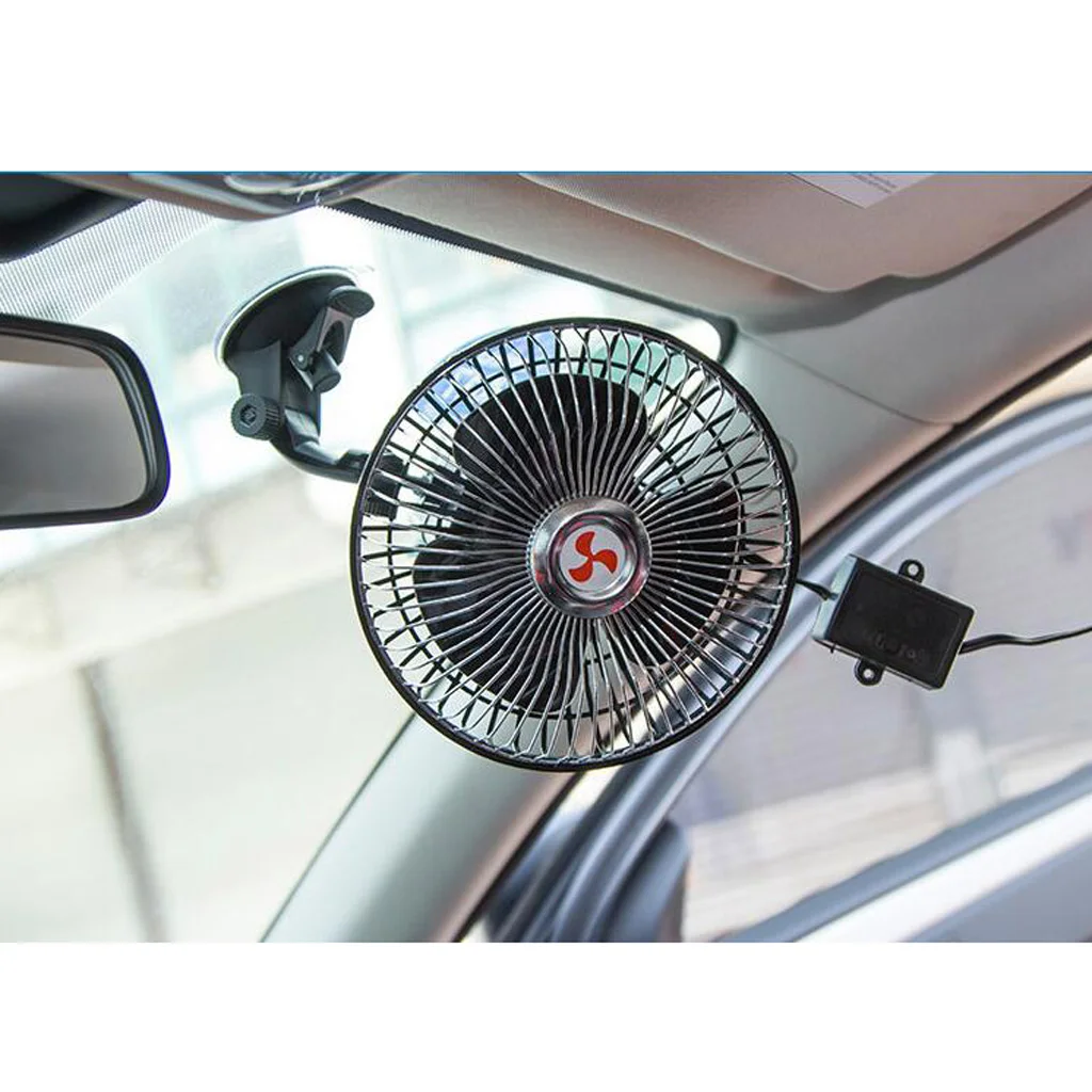12V Car Truck Windshield Electric Fan Cooling System Suction Cup Car Fan Adjustable Cooling Vehicle Truck System