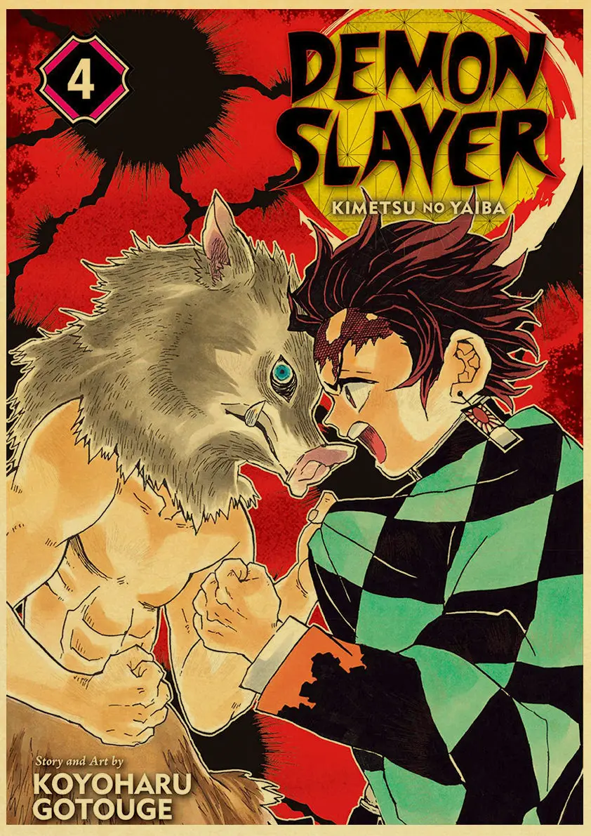 Demon Slayer: Kimetsu no Yaiba Tanjirou Nezuko аниме плакат крафт-бумага винтажные Плакаты для дома художественные наклейки на стену