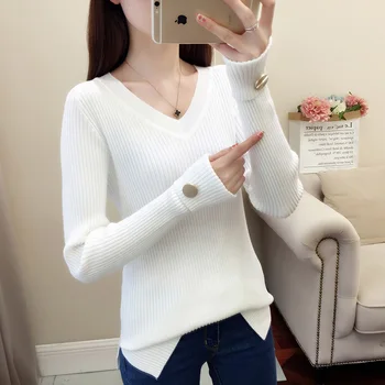 

2020 Feminino Version Of Self-cultivation And Thicker Bottom-laying Shirt, 100-tie Jacket, Underwear Sweater Pullover Trend