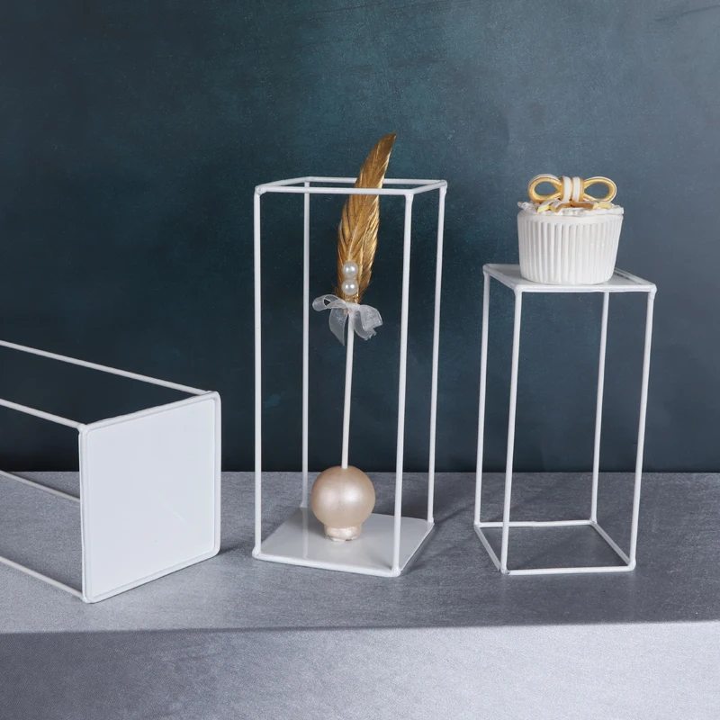 

3pcs/Lot wrought iron road lead wedding geometry road lead flower decoration wedding cake stands