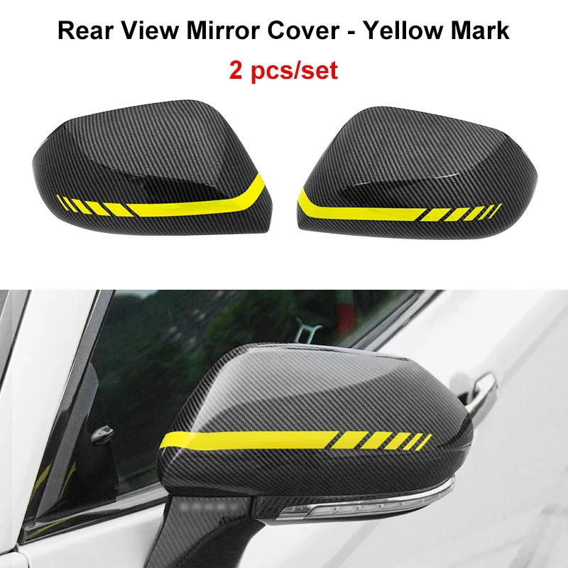 Rear Mirror Cover Y QHCP крышка зеркала заднего вида дверная ручка чаша рамка окна треугольник жалюзи наклейки ABS углеродное волокно для Toyota Camry - Название цвета: Rear Mirror Cover Y