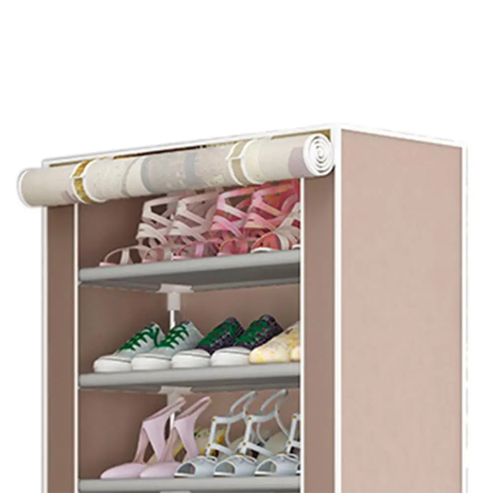 Многоуровневый стеллаж для обуви из нетканого материала, органайзер для хранения домашней обуви, легко устанавливается, обувной шкаф, подставка, держатели, экономия места