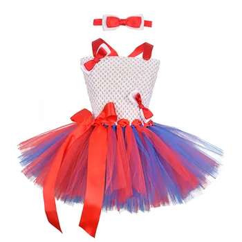 

Europe and America Cross Border Girls sheng dan qun GIRL'S Christmas Dress-Containing Hair Band Gauze ying er qun Tutu Skirts